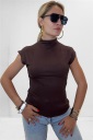 maglia smanicata mock neck